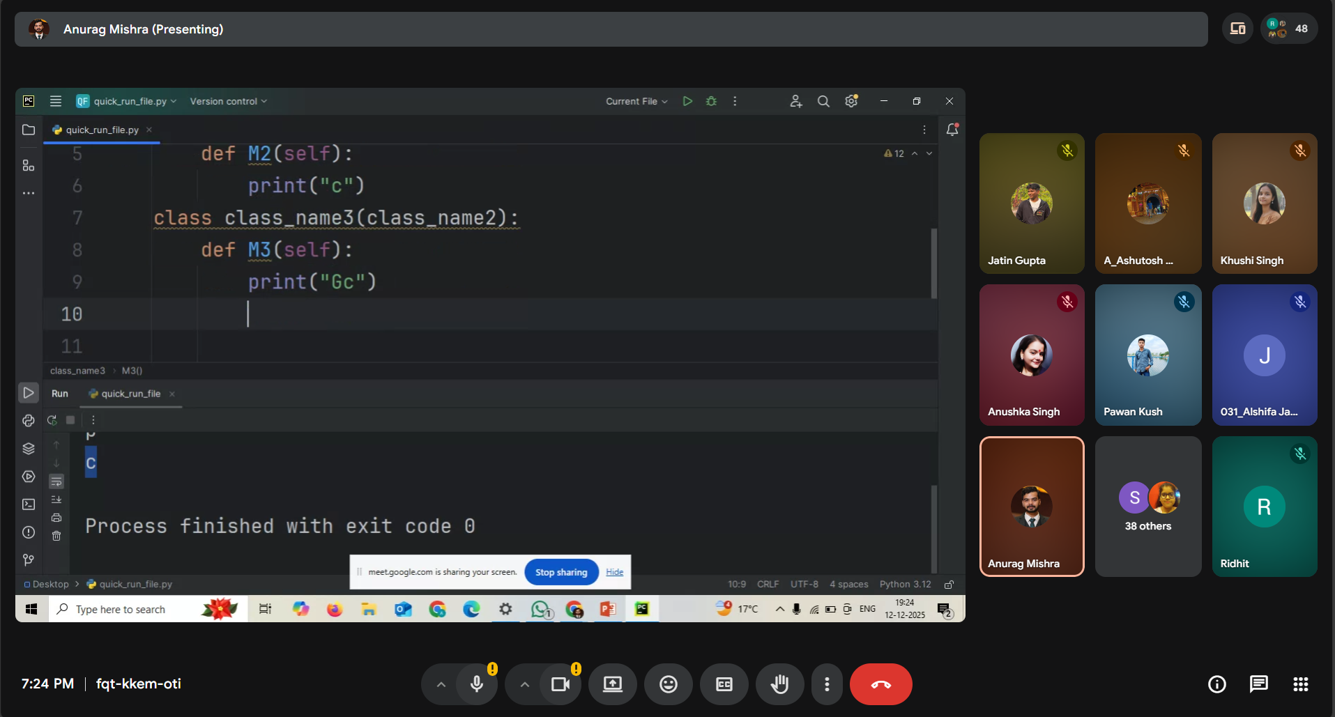 Masterclass: Python using OOPs