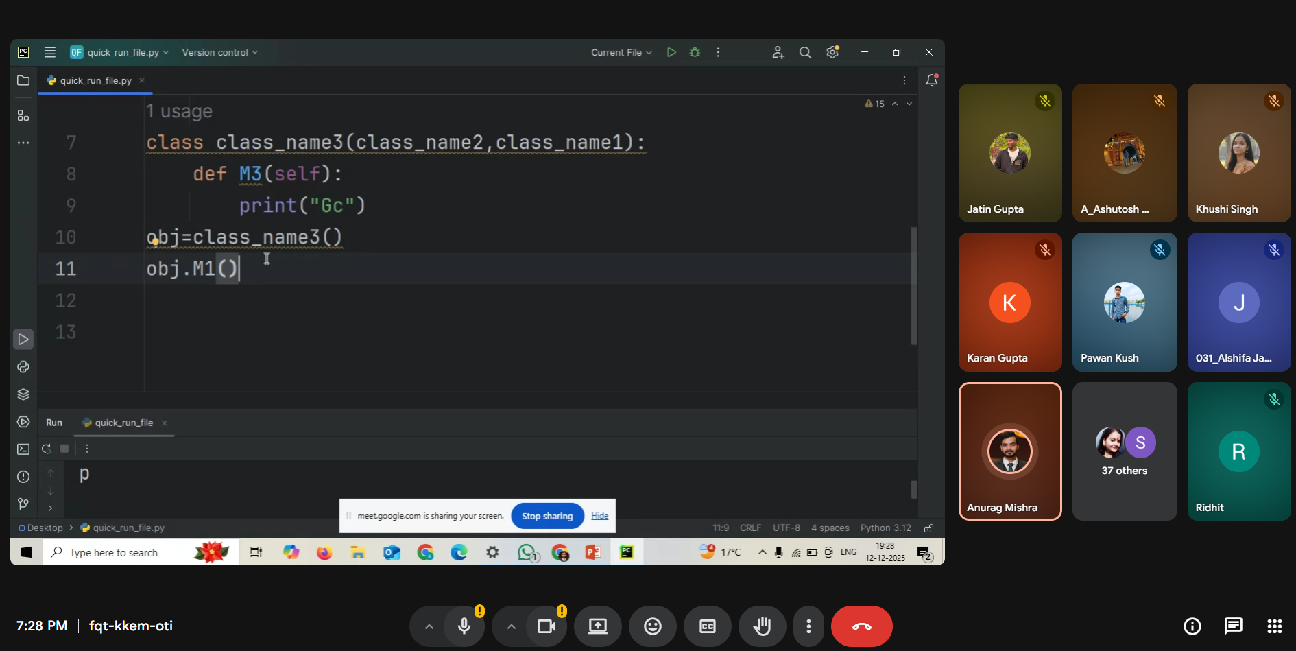 Masterclass: Python using OOPs